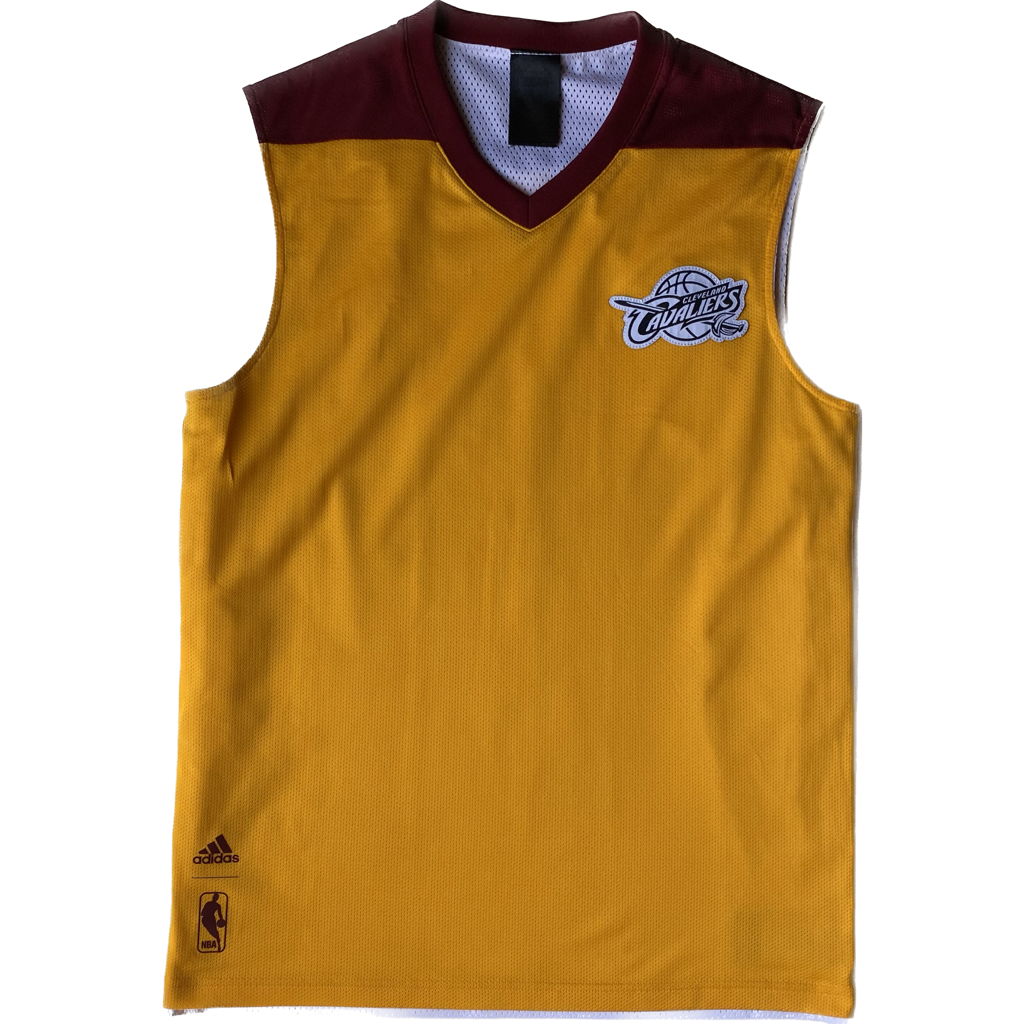 Maillot de basket d'entraînement Cleveland Cavaliers, jaune-orange, M légèrement cintré