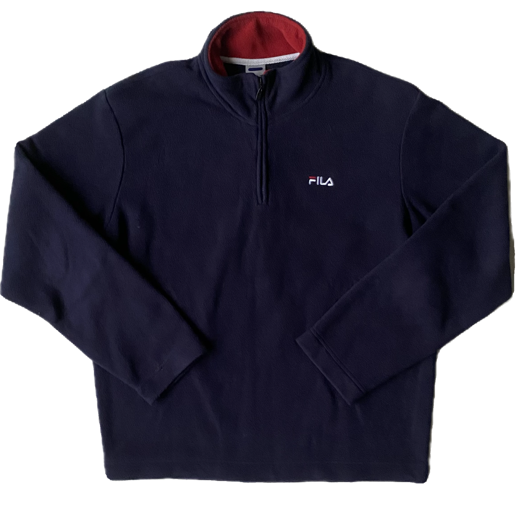 ✅ Polaire vintage Fila, bleu marine, L