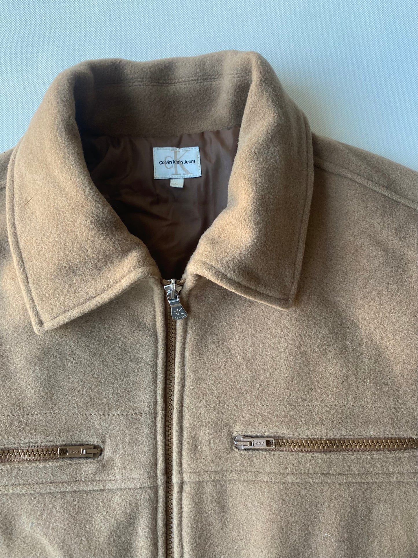 ✅ Manteau laine Calvin Klein, beige, L