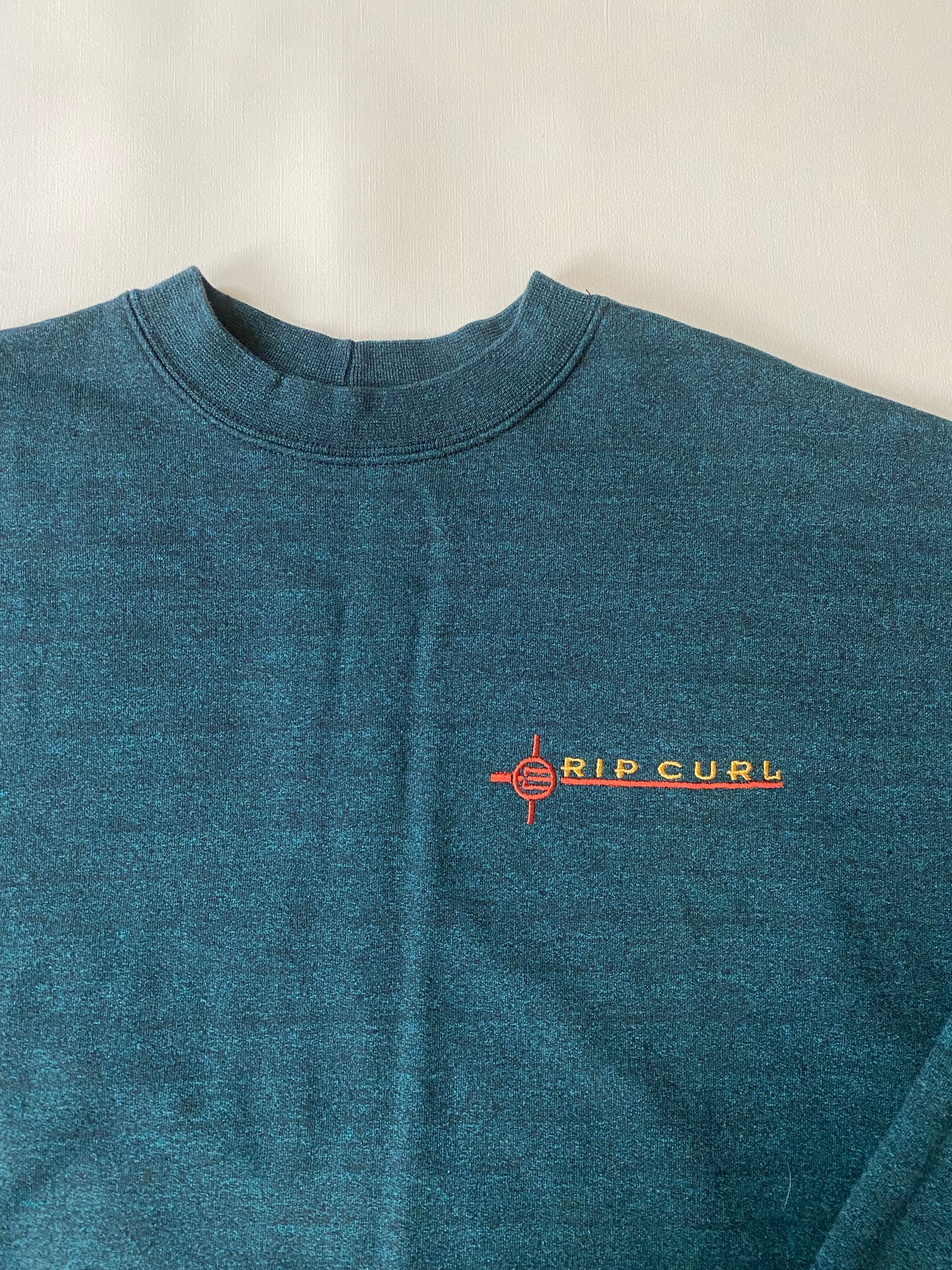 Pull vintage Rip Curl, bleu canard, S légèrement oversize