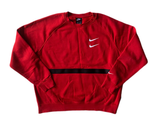 Pull Nike double swoosh, rouge, XL