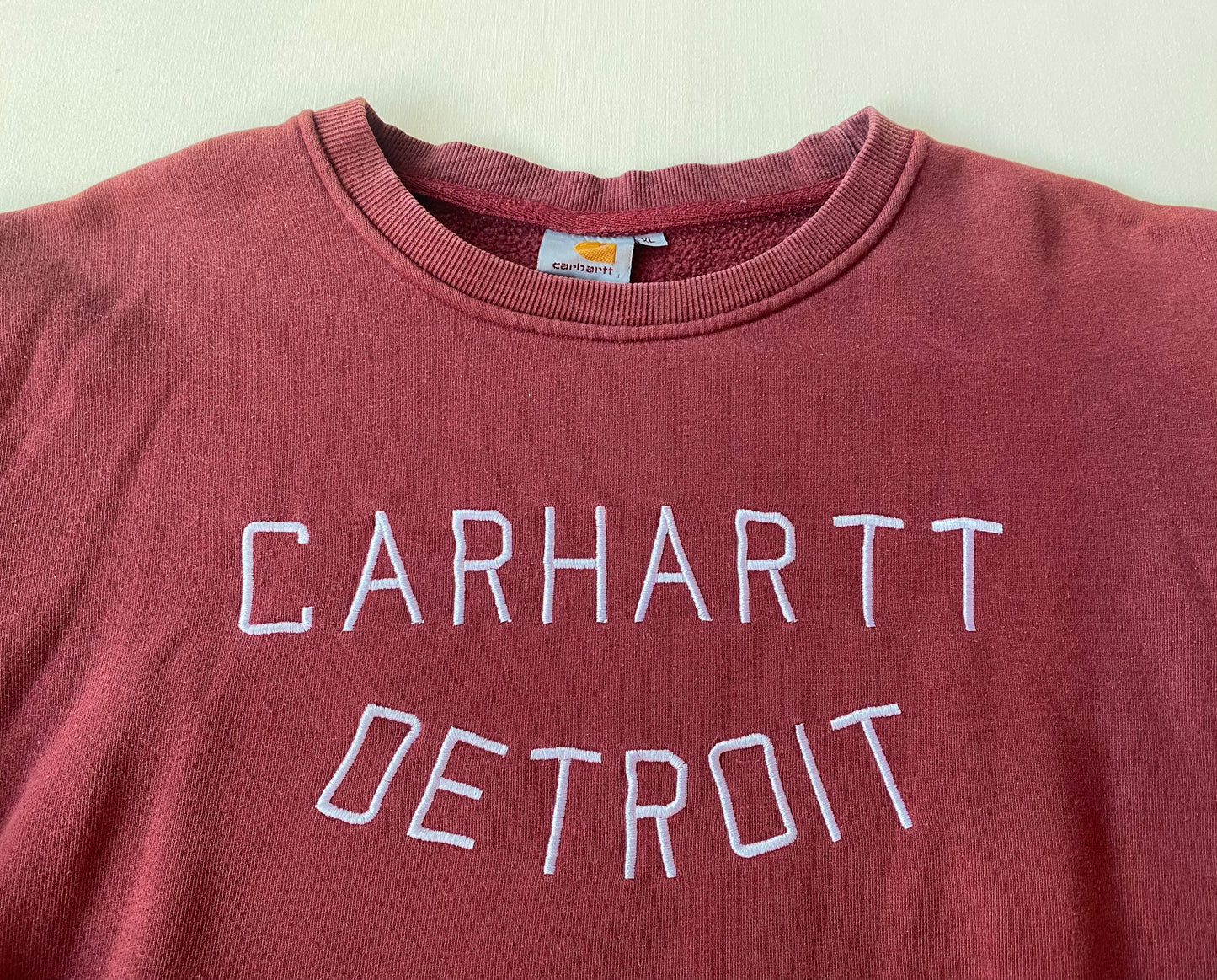 Pull vintage Carhartt, rouge bordeaux, XL enfant (S adulte)