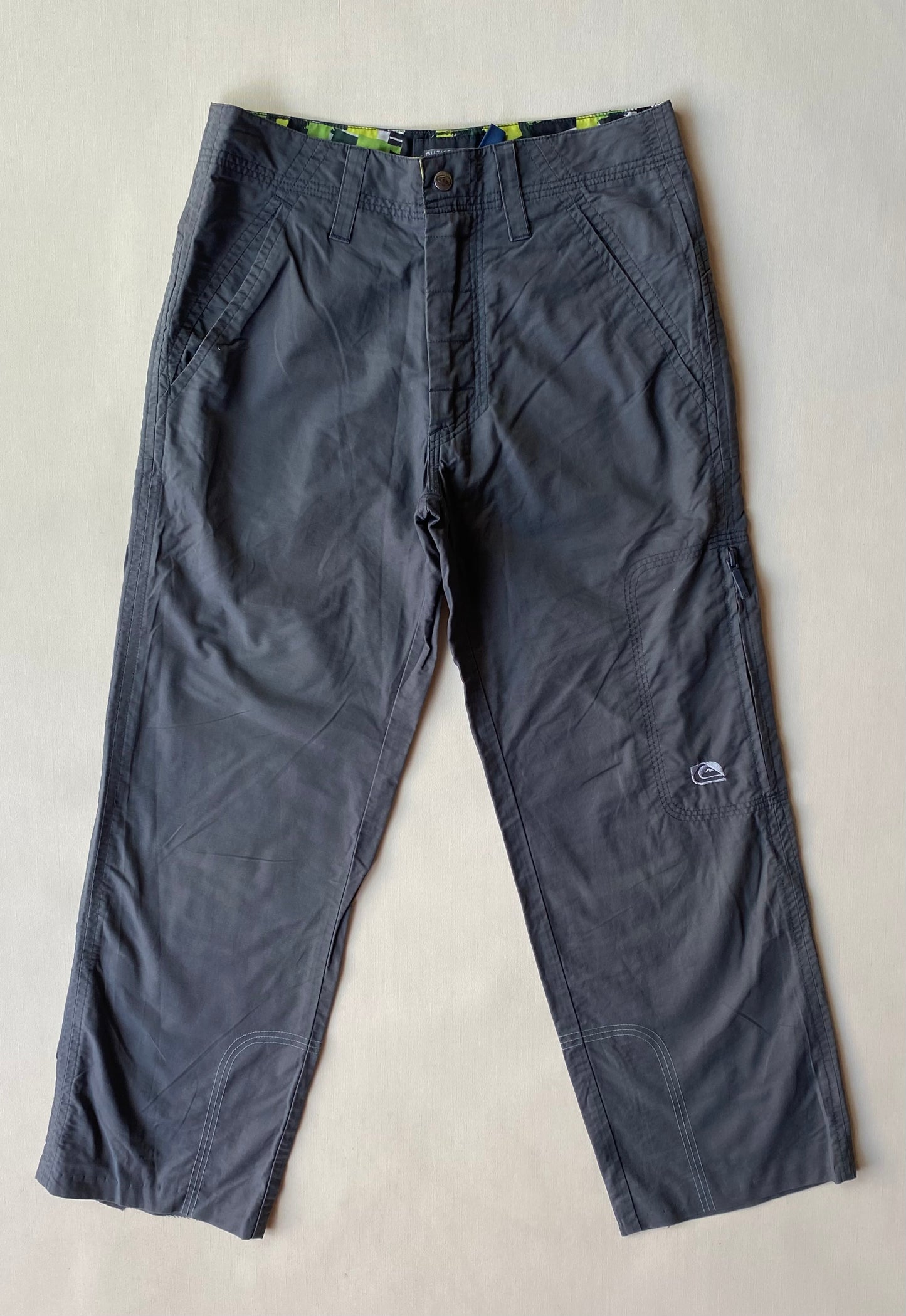 Pantalon Quiksilver vintage, gris anthracite, XS oversize