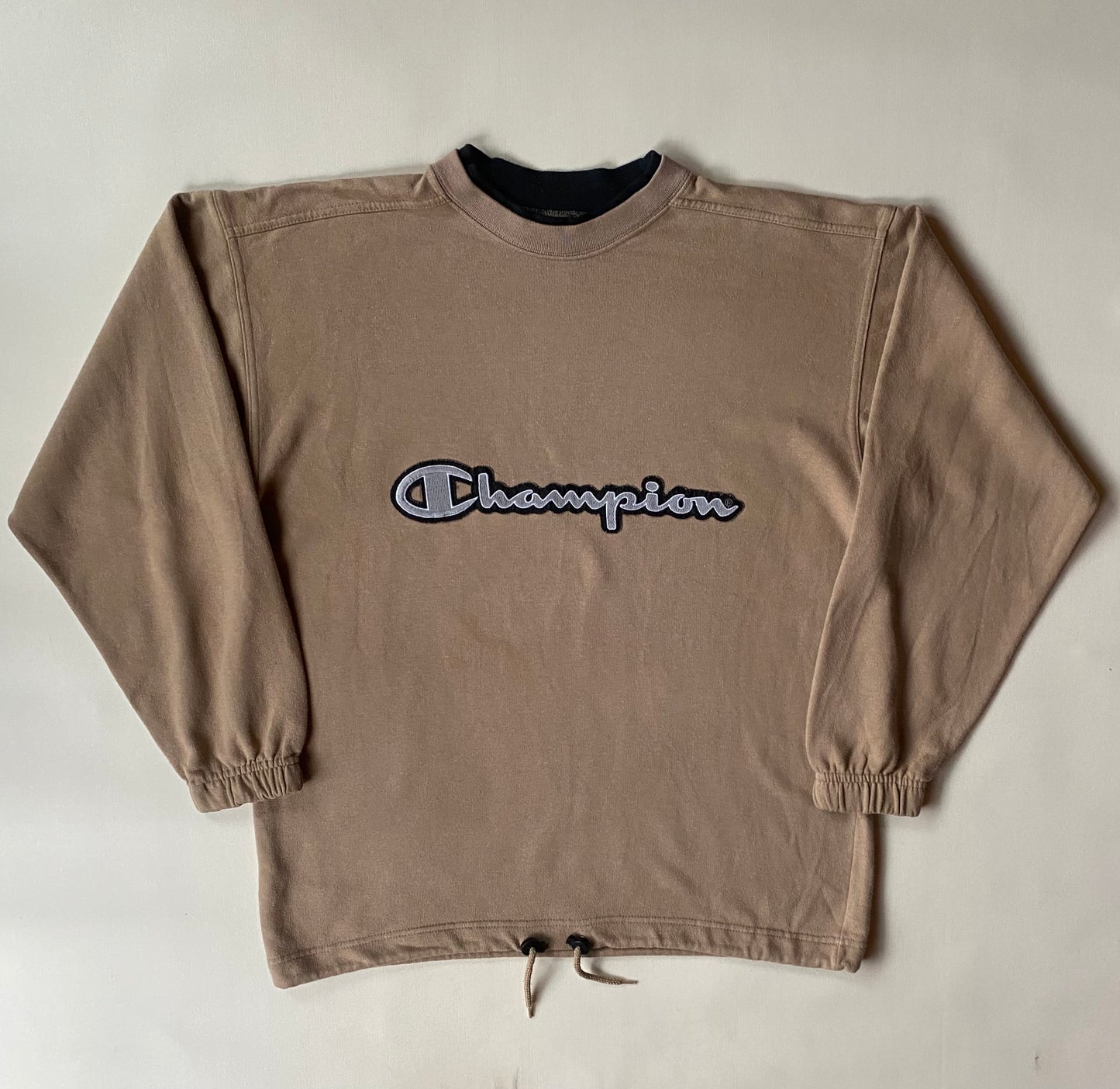 Pull vintage Champion, marron sable, M oversize