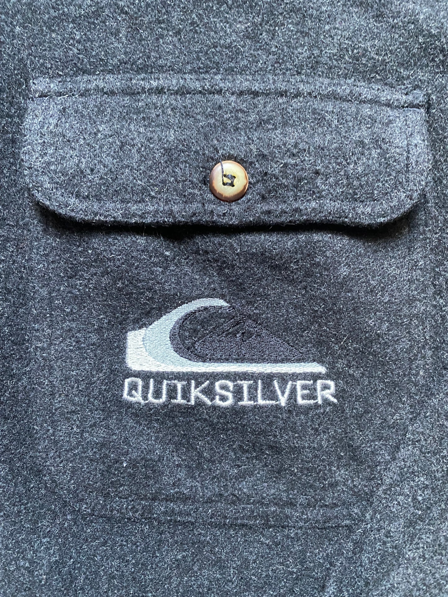 Veste chemise laine vintage Quiksilver, gris anthracite, L oversize