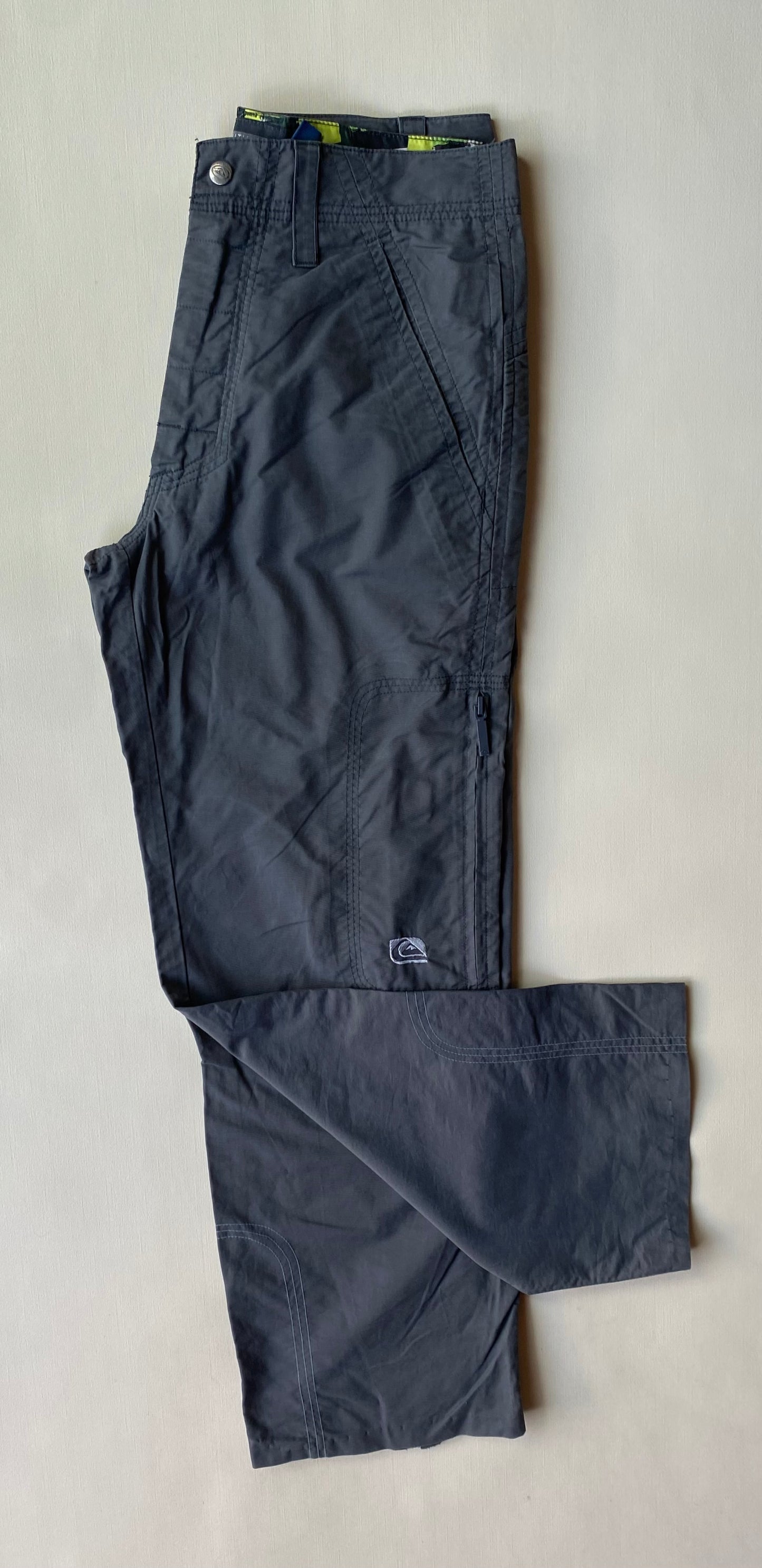 Pantalon Quiksilver vintage, gris anthracite, XS oversize