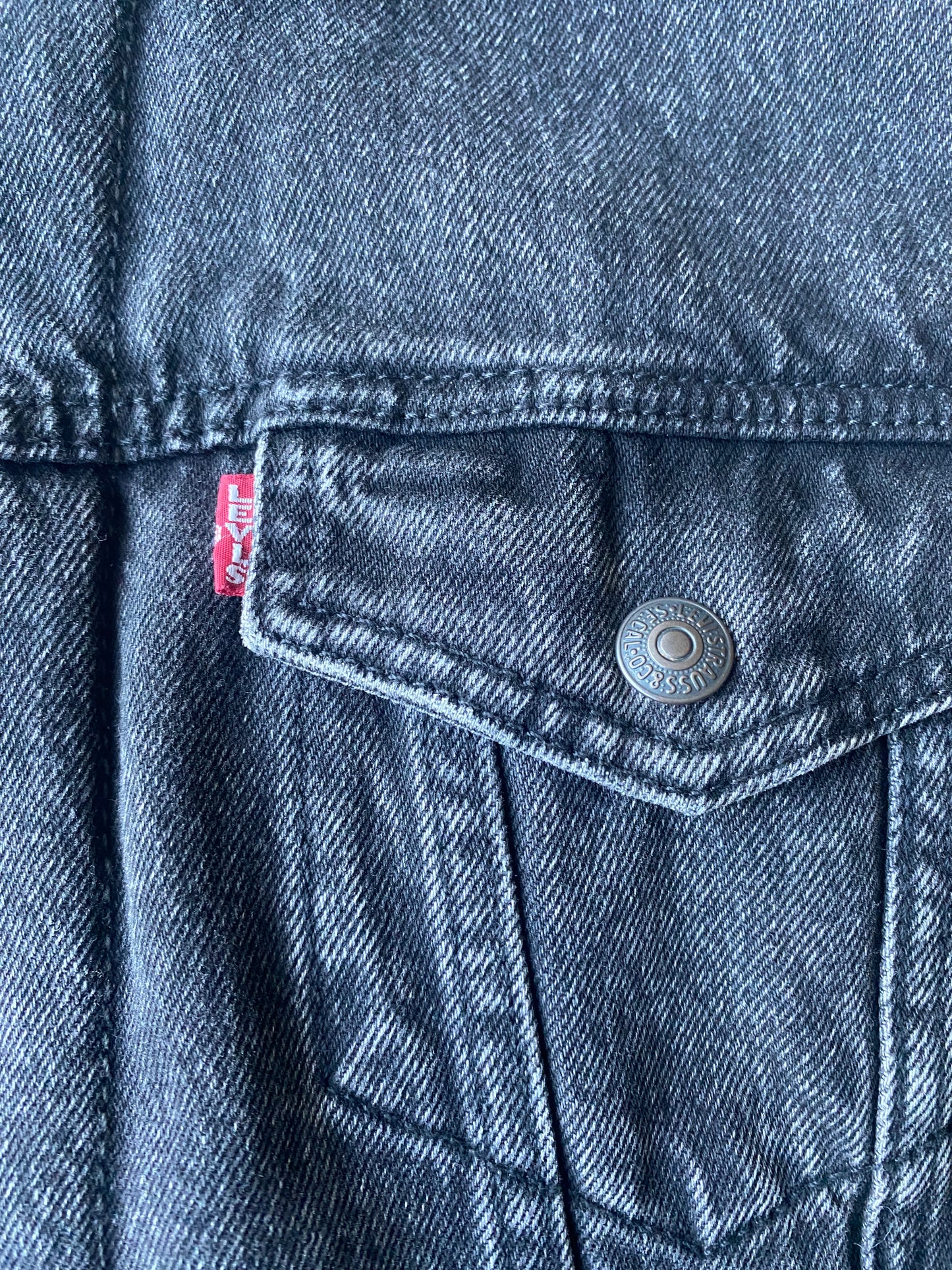 ✅ Veste jean polaire Levi's, gris anthracite / noir, M