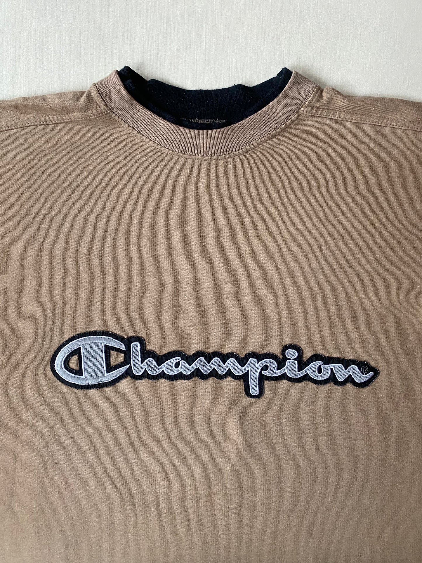 Pull vintage Champion, marron sable, M oversize