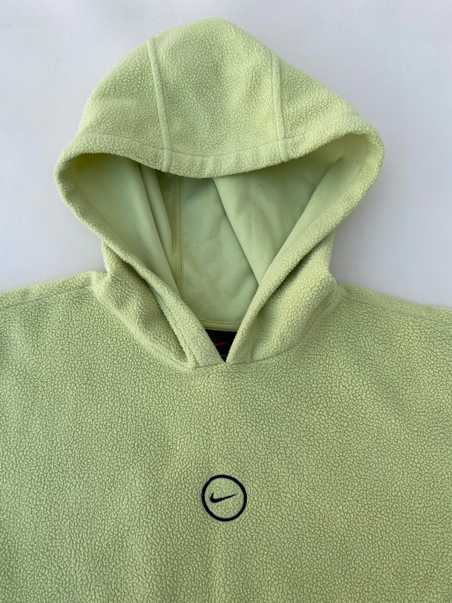 Pull à capuche vintage polaire Nike, jaune-vert, S