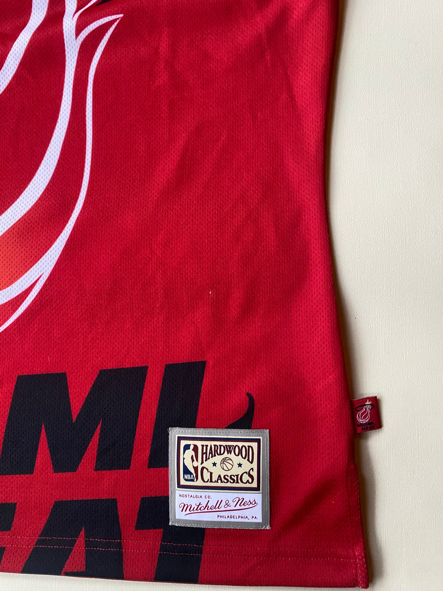 Maillot basket NBA Mitchell & Ness, Miami Heat, rouge, XL