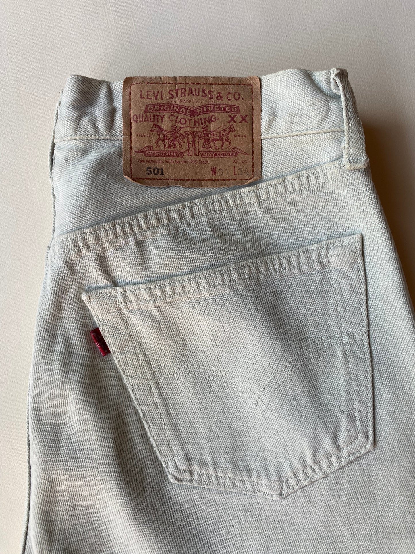 Jean Levi's 501, blanc / vert, 31-34