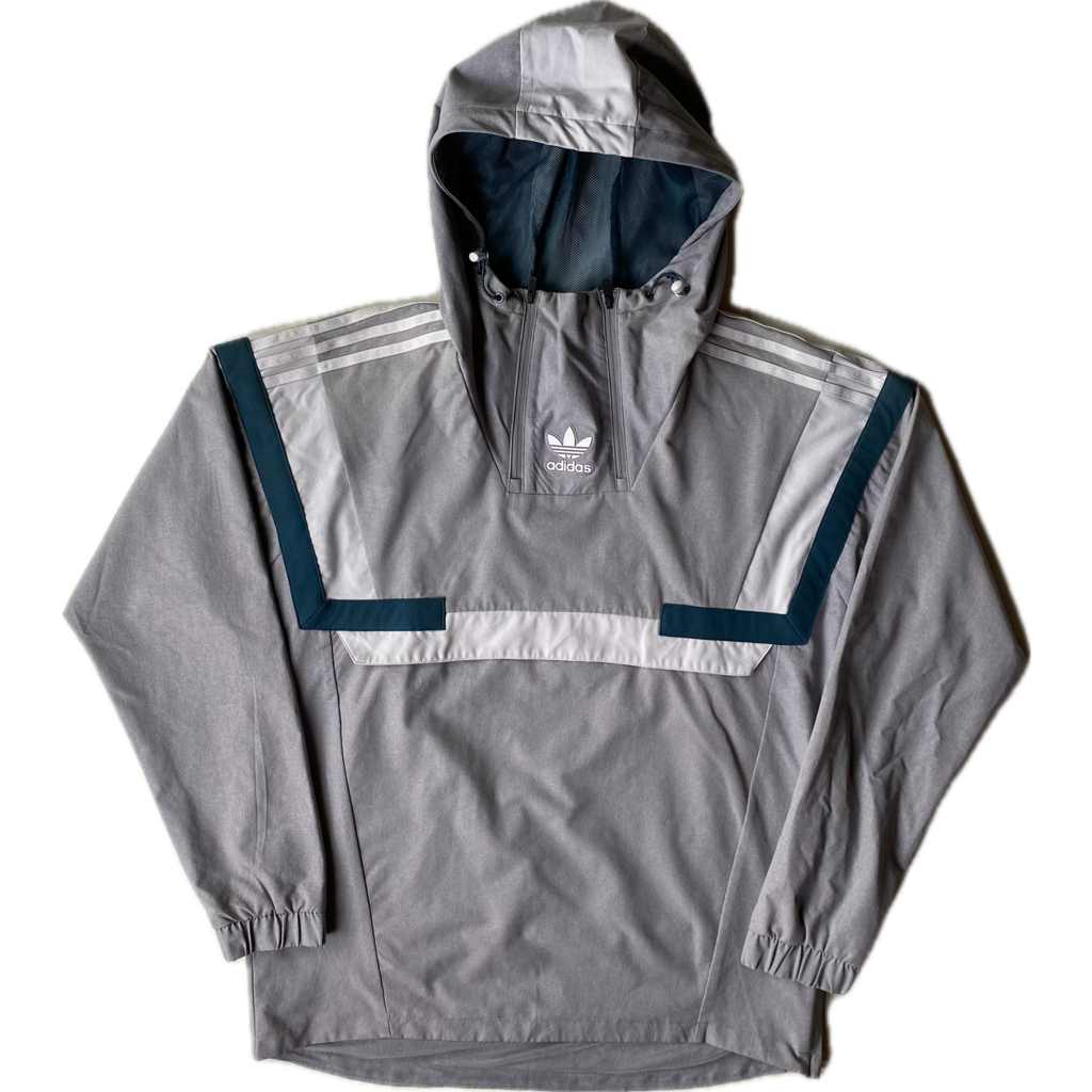 Veste de jogging coupe-vent Adidas, grise, M oversize