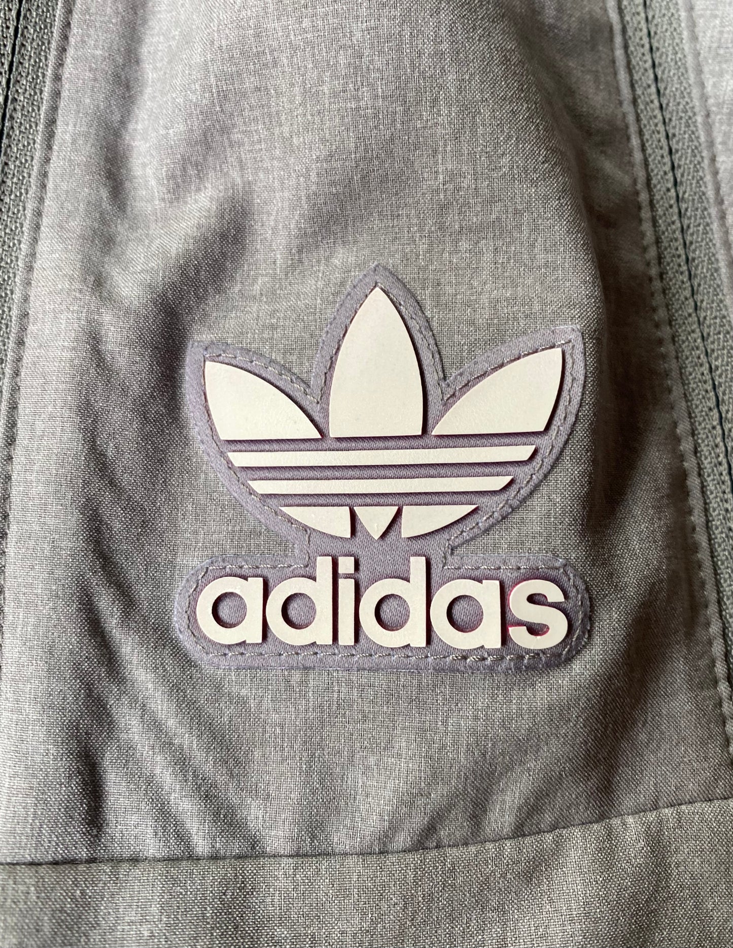 Veste de jogging coupe-vent Adidas, grise, M oversize