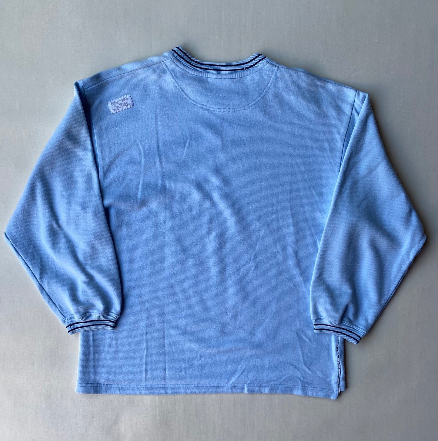 Pull vintage Oxbow brodé, bleu clair, M