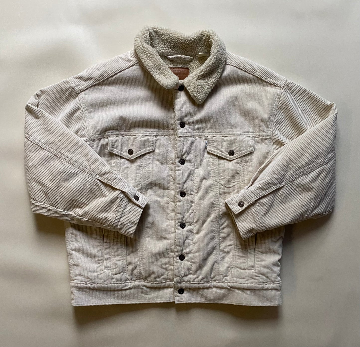 Veste velours côtelé trucker polaire Levi's, beige, M