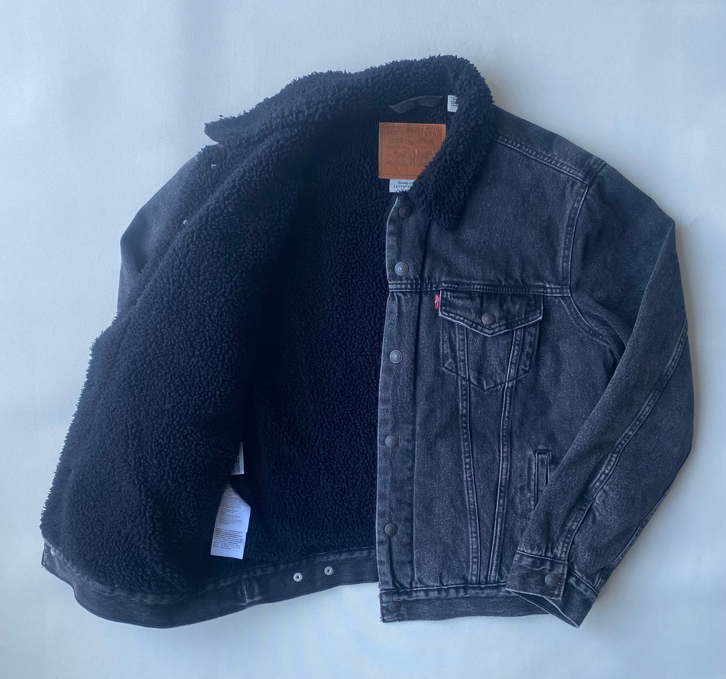 ✅ Veste jean polaire Levi's, gris anthracite / noir, M