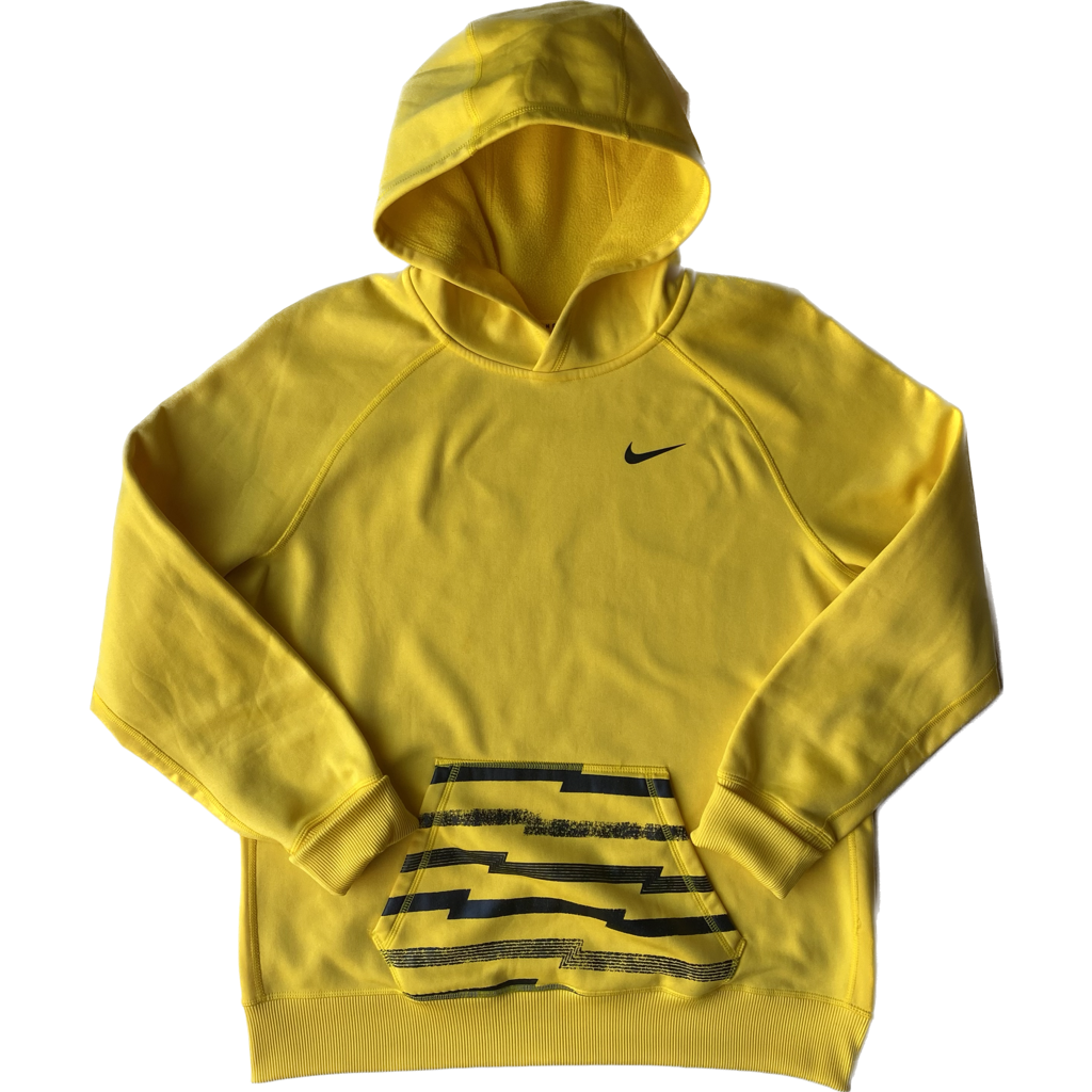 Pull à capuche Nike, jaune et noir, XL légèrement cintré