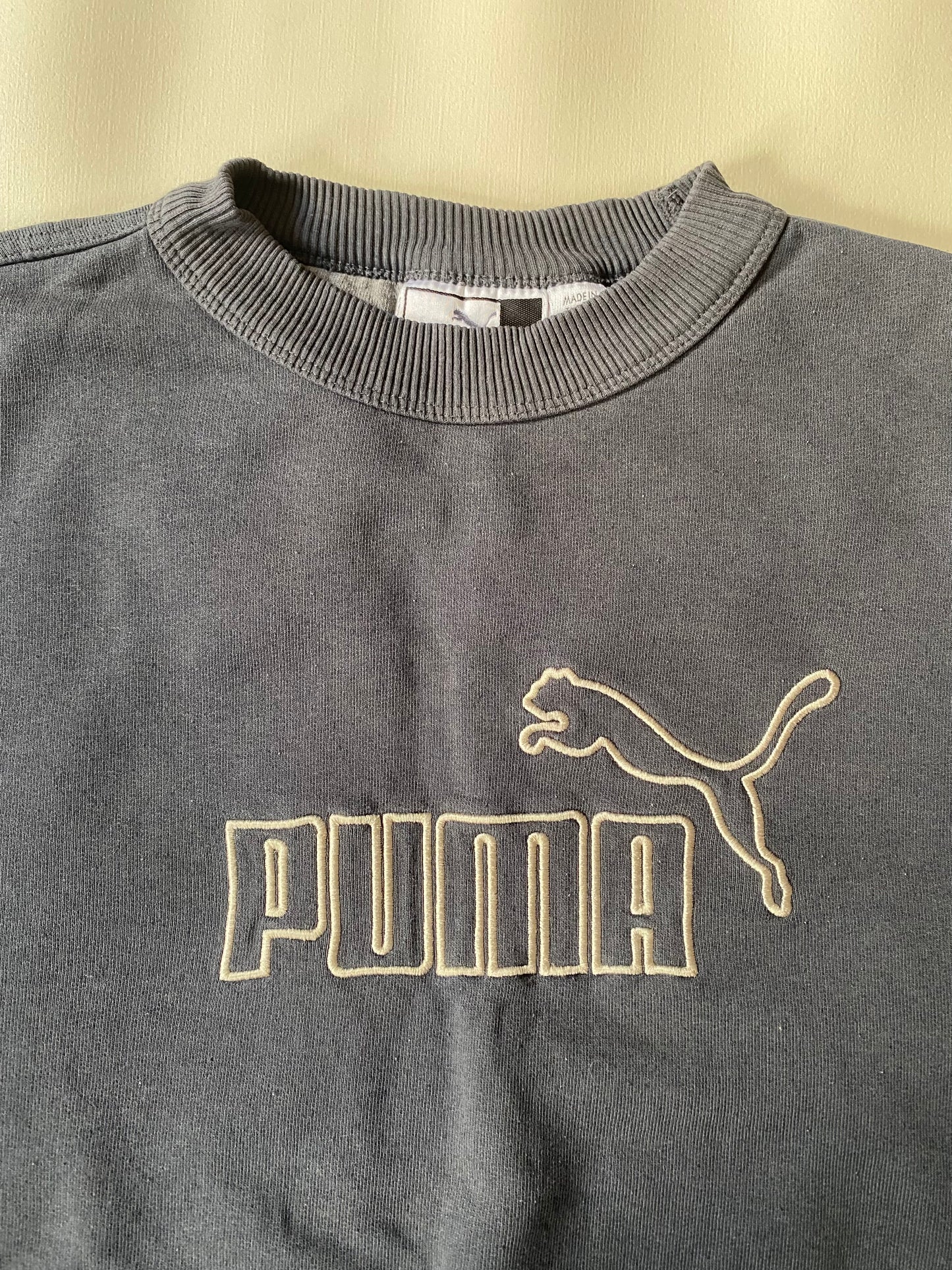 Pull vintage Puma, bleu marine, S légèrement oversize