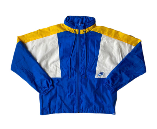 ✅ Veste coupe-vent Nike archives, bleu / blanc / jaune, M