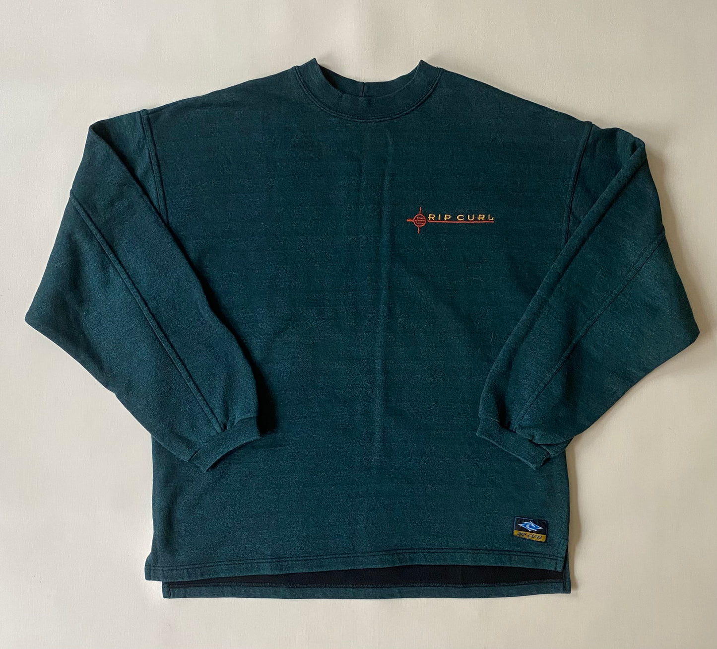 Pull vintage Rip Curl, bleu canard, S légèrement oversize