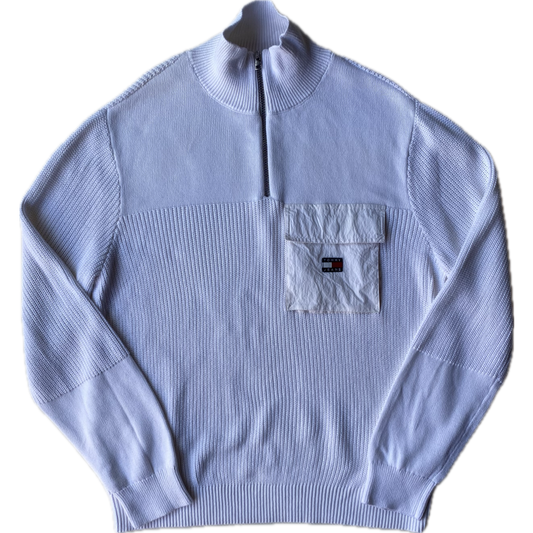 ✅ Pull camionneur Tommy Hilfiger, blanc / blanc cassé, M oversize