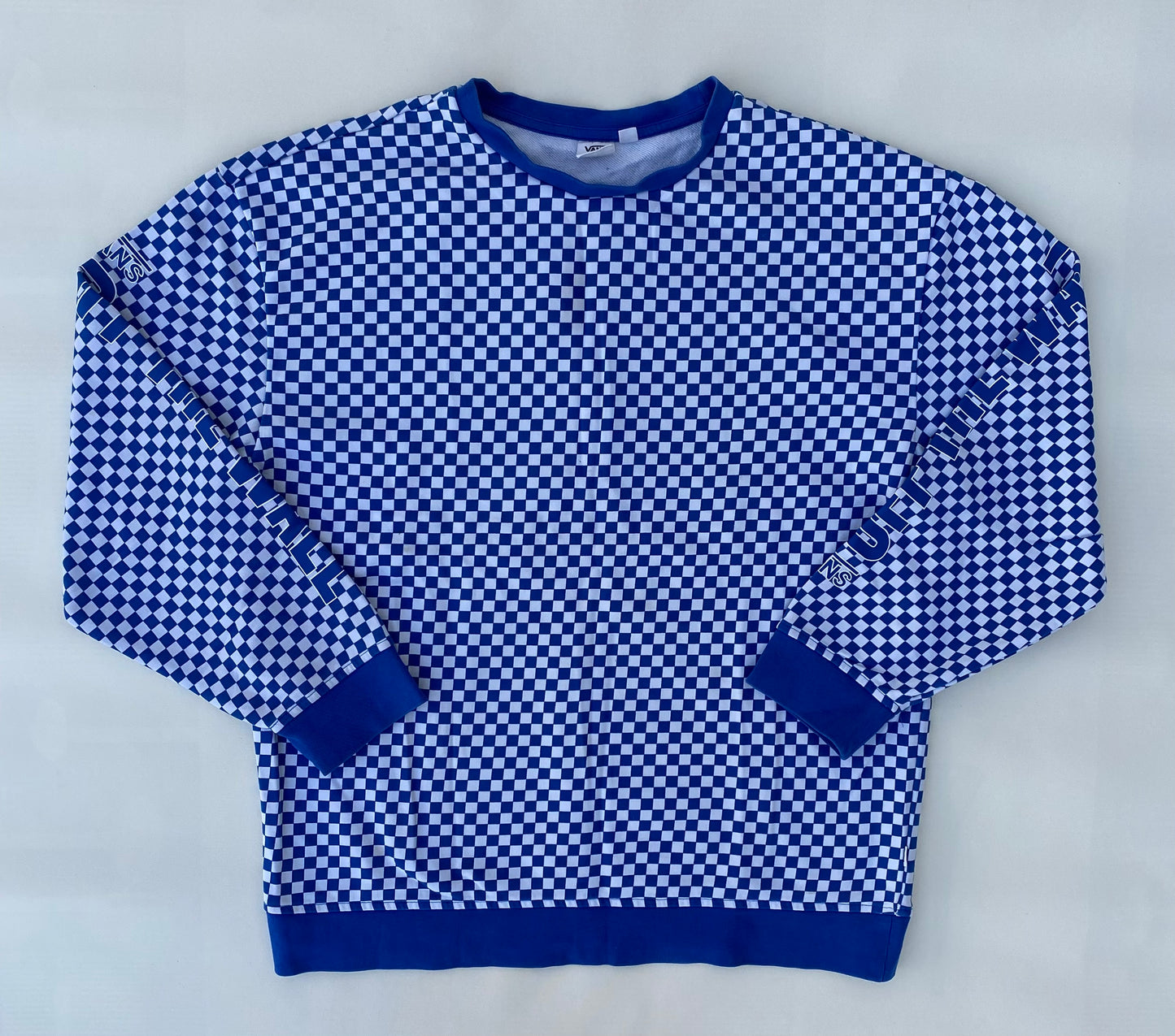 Pull Vans, carreaux bleu et blanc, M