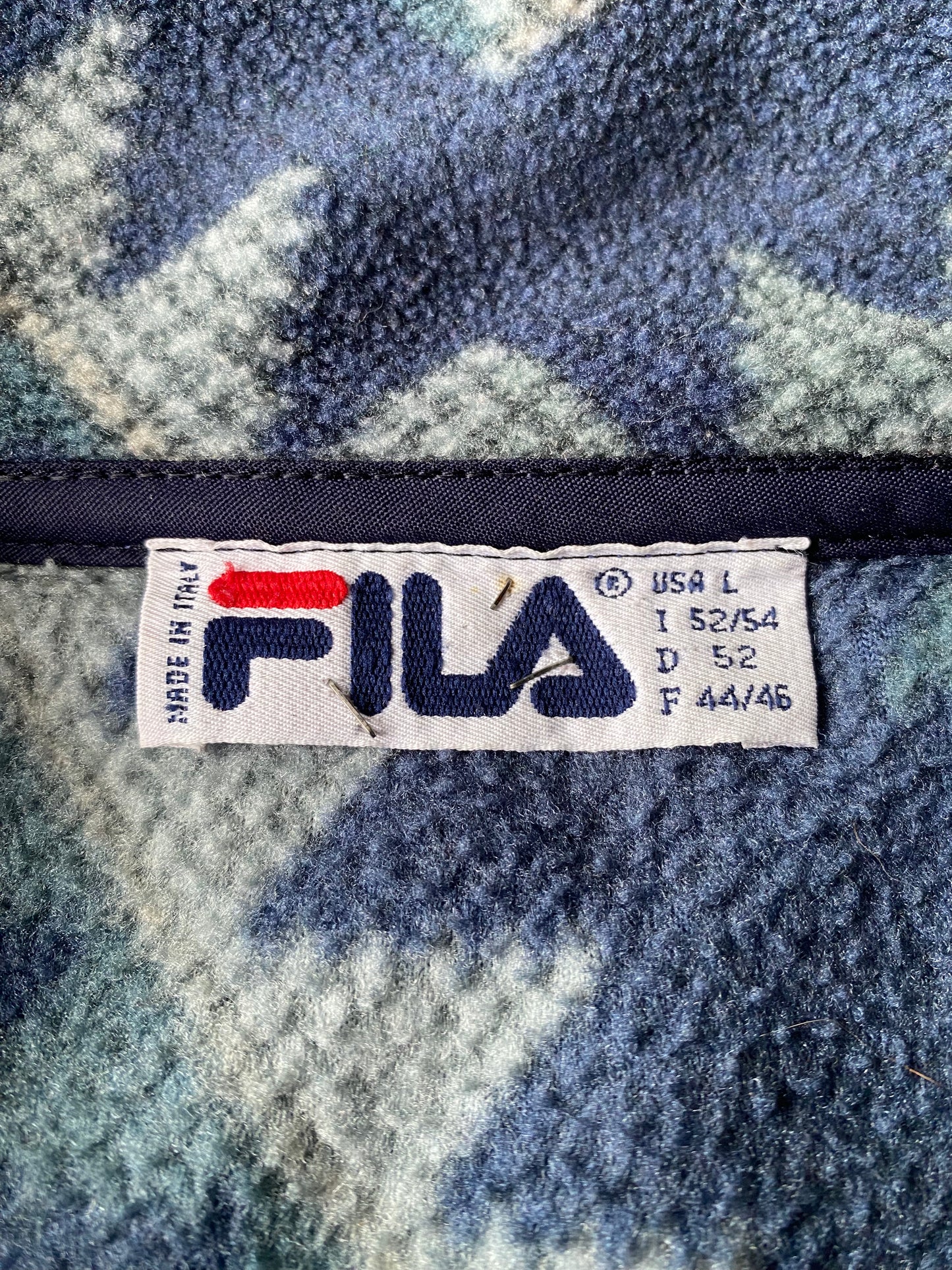 Polaire Fila vintage, Bleu-gris, L oversize