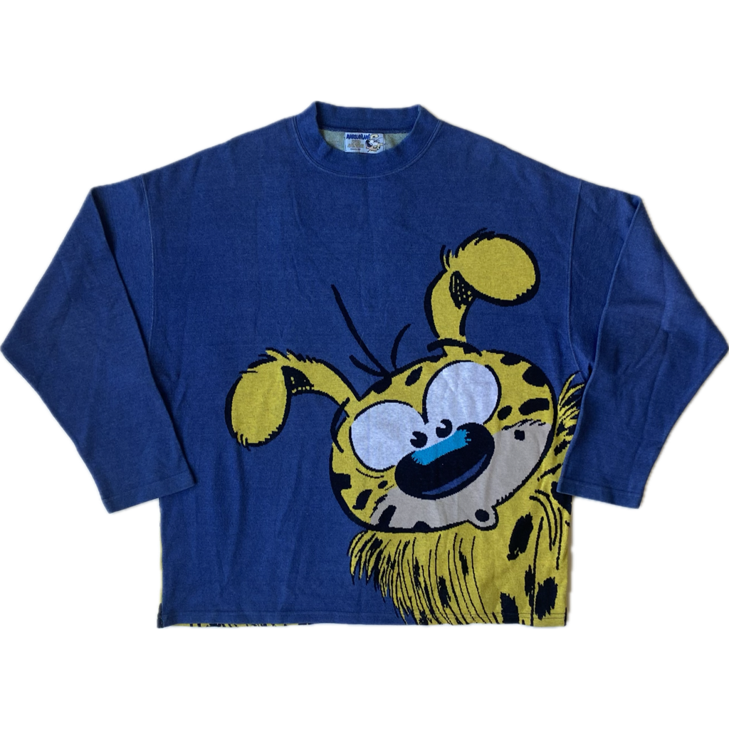 ✅ Pull collector Marsupilami, jaune et bleu, XL
