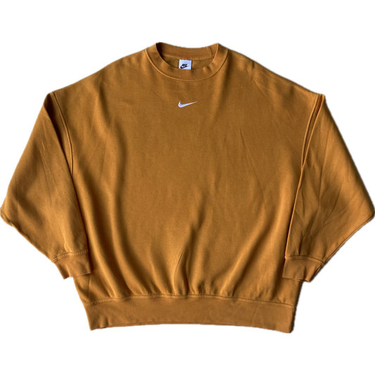 ✅ Pull Nike brodé, jaune / orange, S très oversize