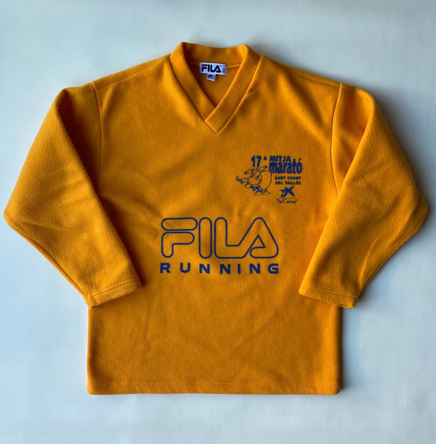 Pull polaire vintage Fila, orange, M