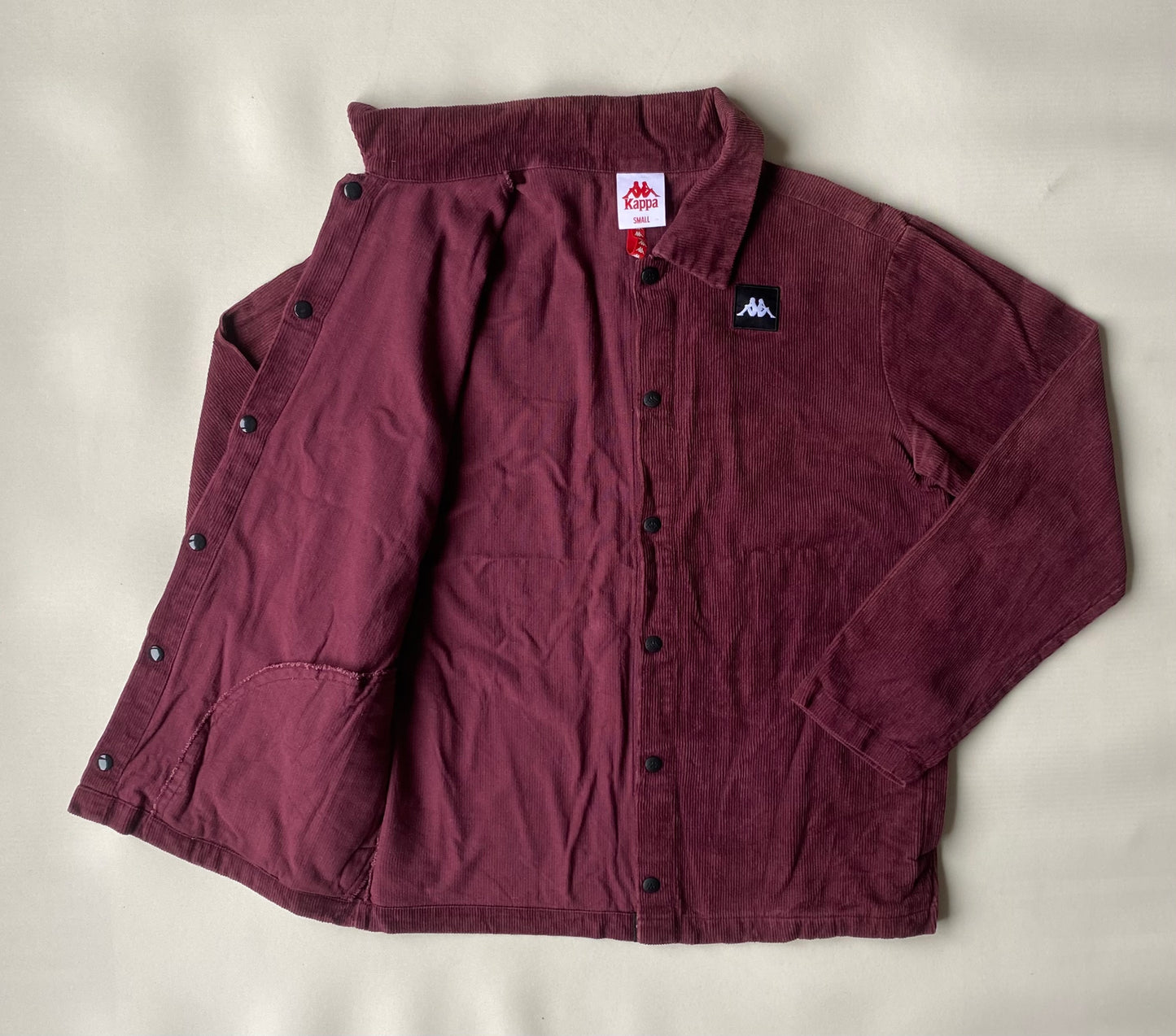 ✅ Veste velours côtelé Kappa, rouge bordeaux, M