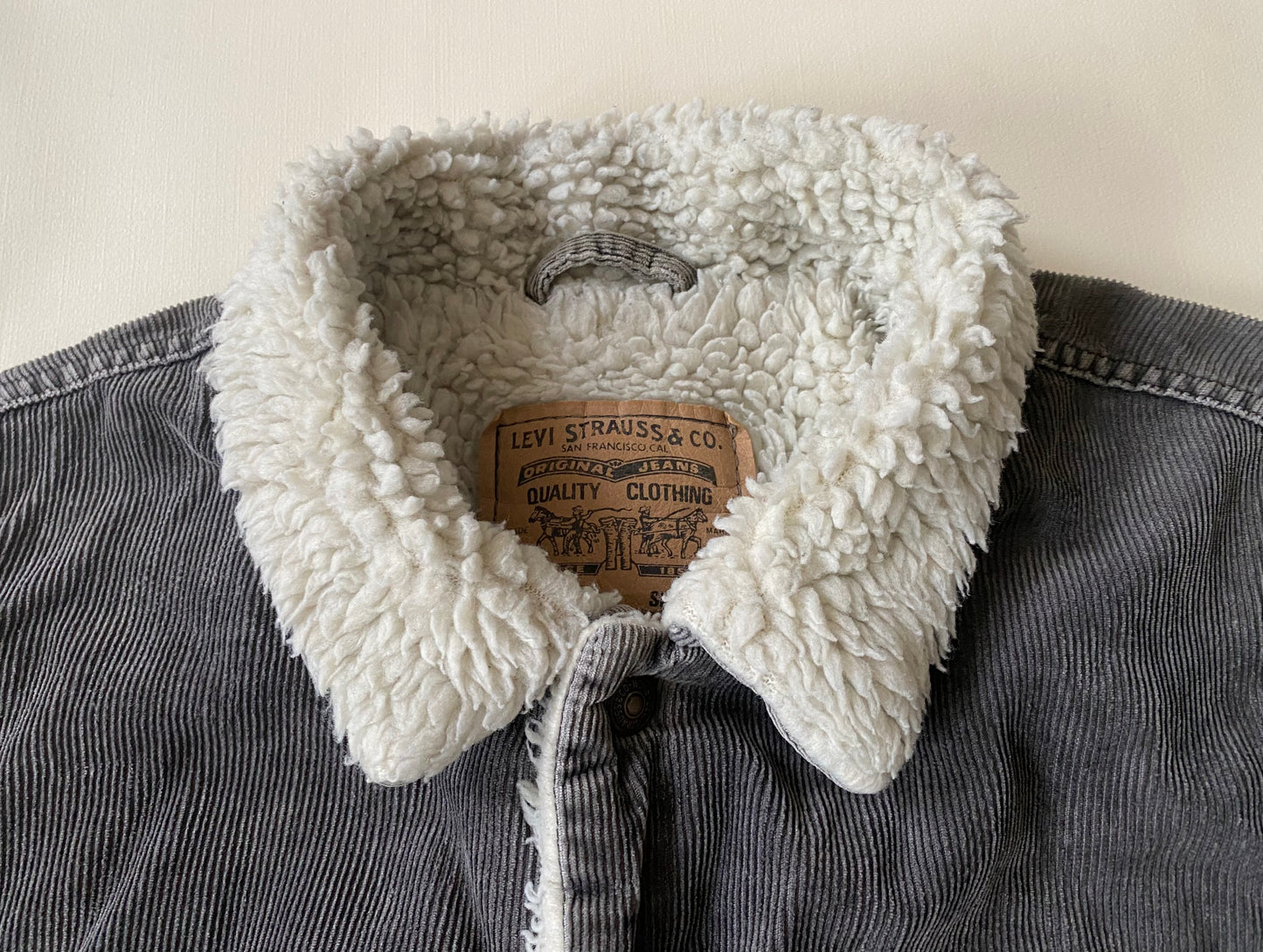 Veste velours côtelé polaire Levi's, gris, L