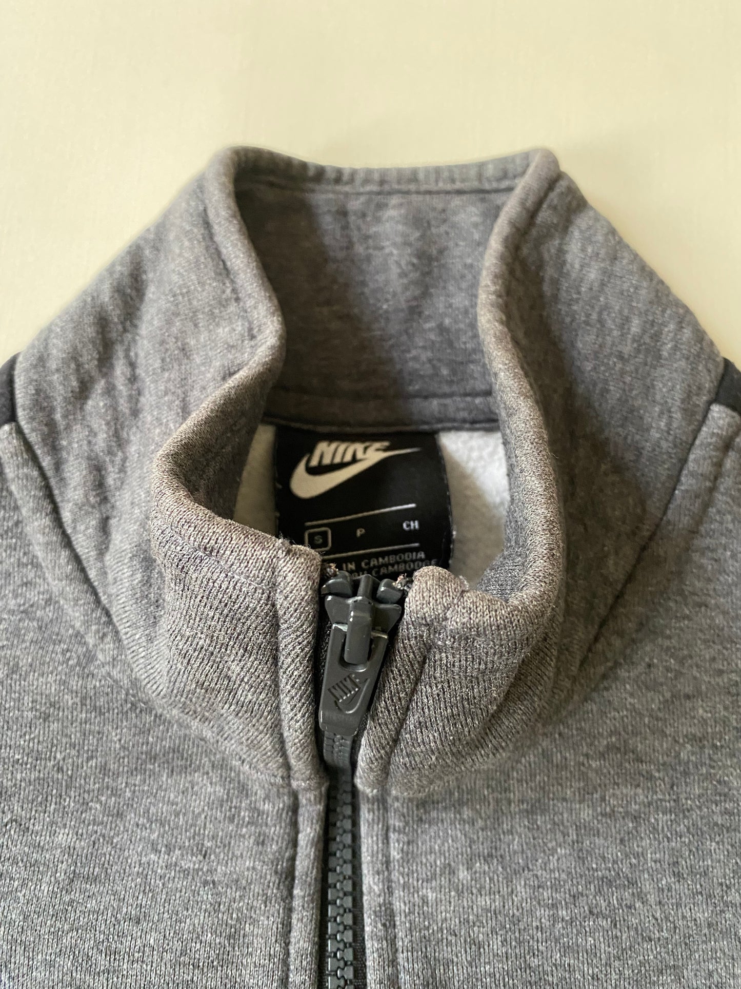 Pull zippé col camionneur Nike, gris, S