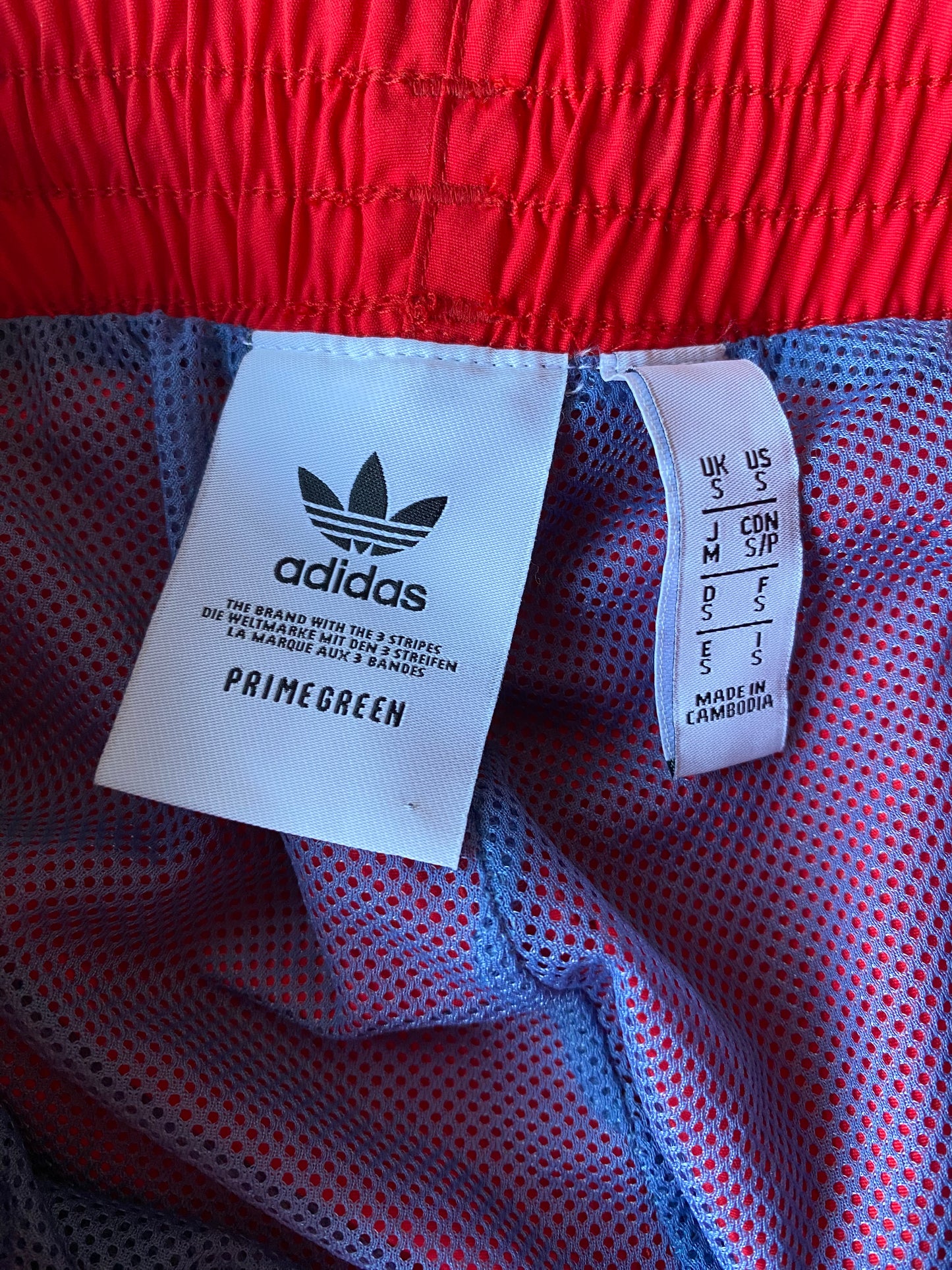 Pantalon jogging Adidas Originals, rouge / bleu gris, S (36)