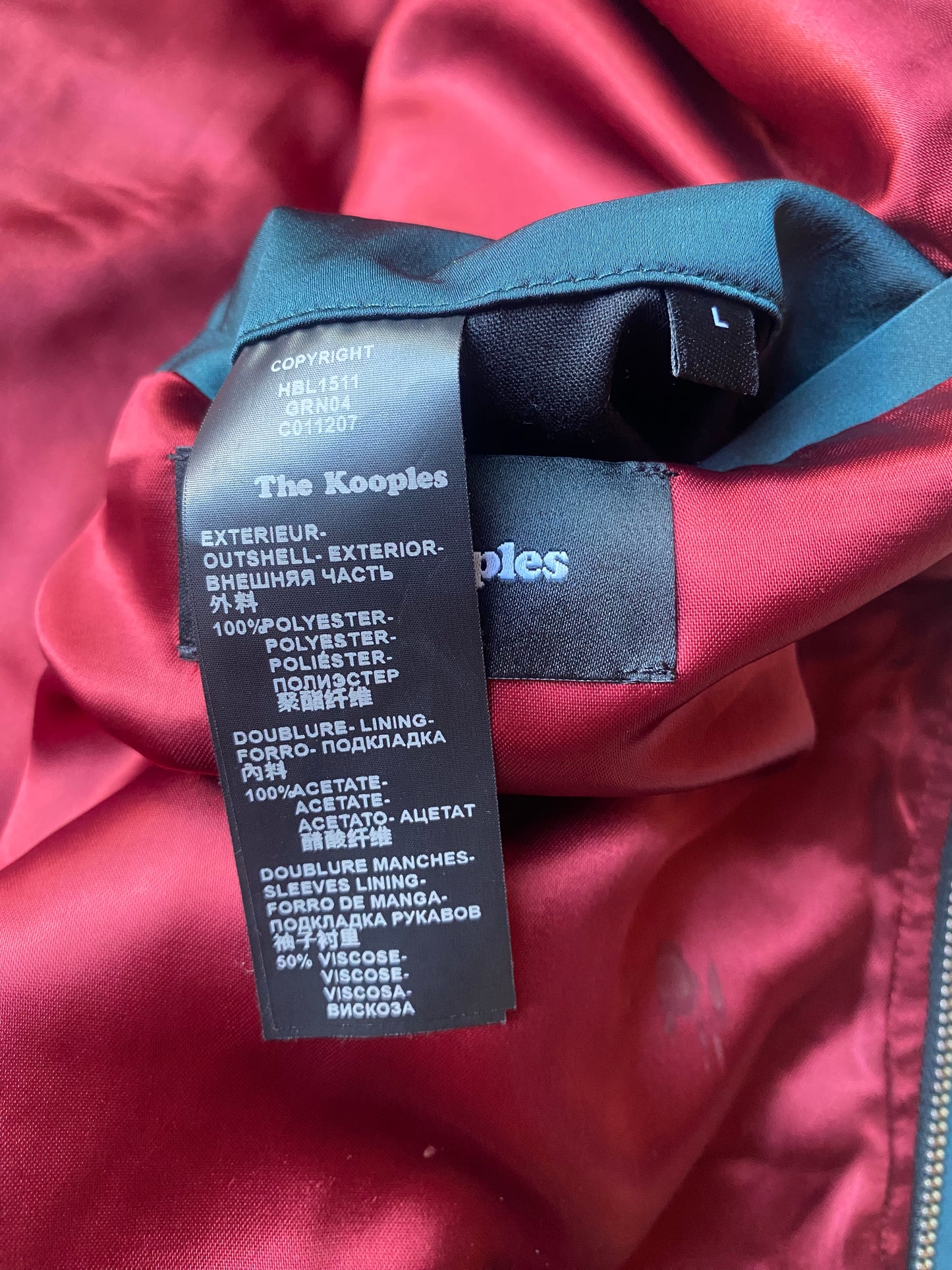 Veste bomber légère The Kooples, bleu/vert, L