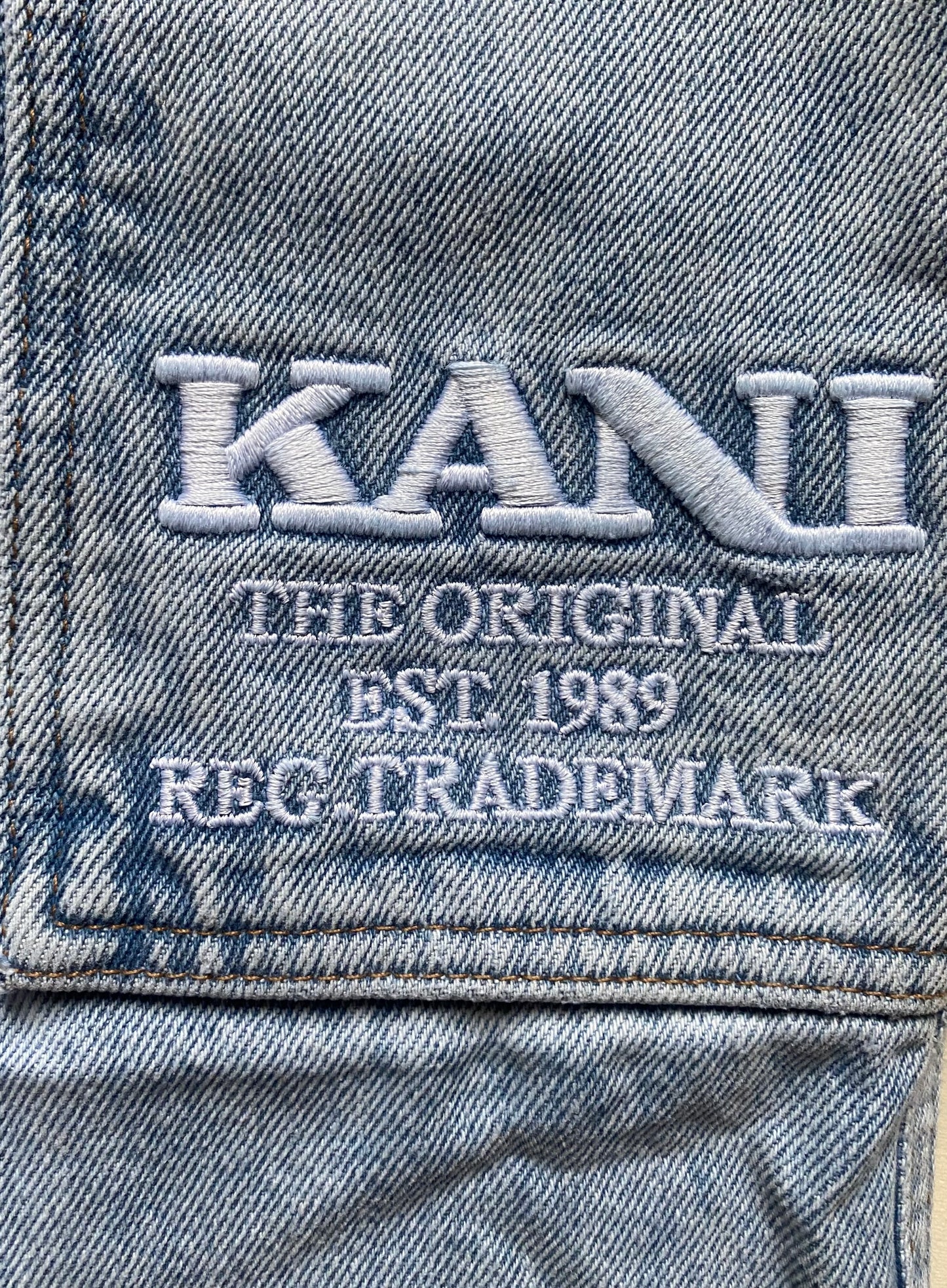 Pantalon jean Karl Kani, bleu clair, S oversize (40)