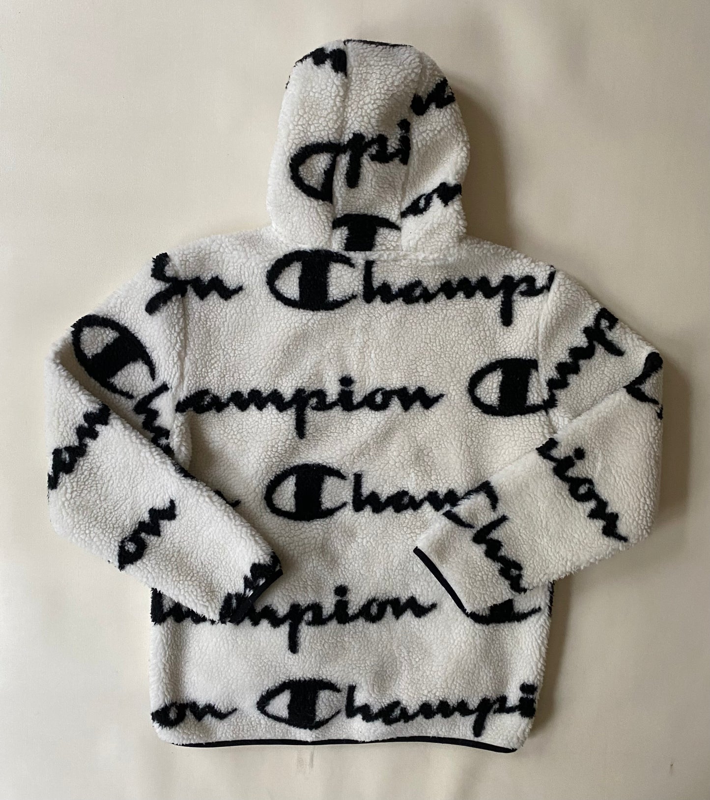 Hoodie polaire Champion, blanc / noir, M