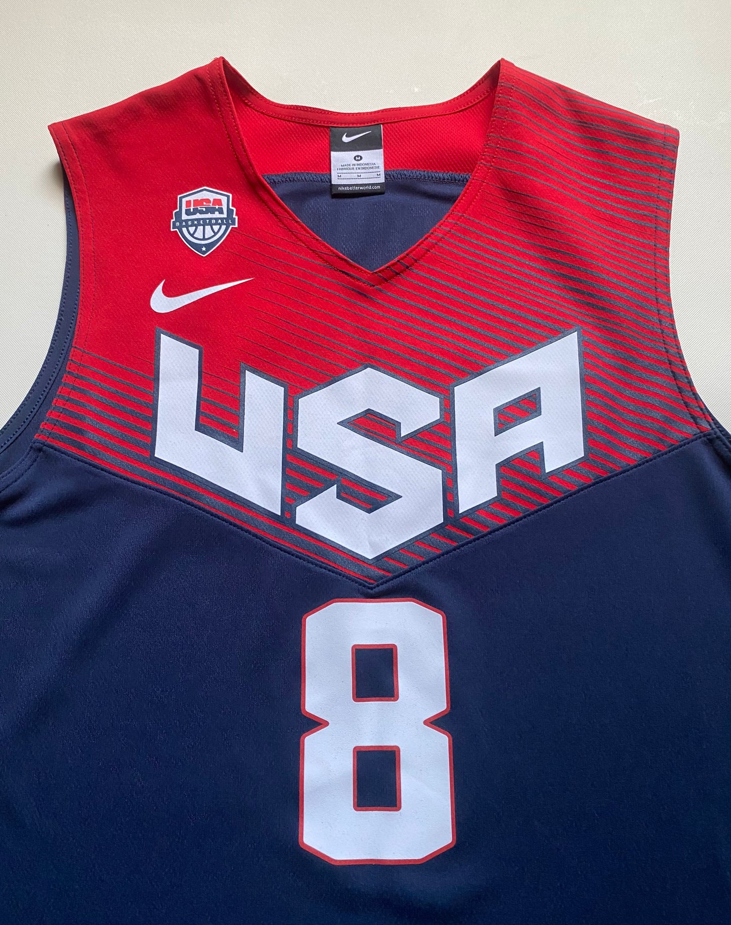 Maillot NBA équipe nationale USA, Paul George 8, Bleu marine et rouge, M