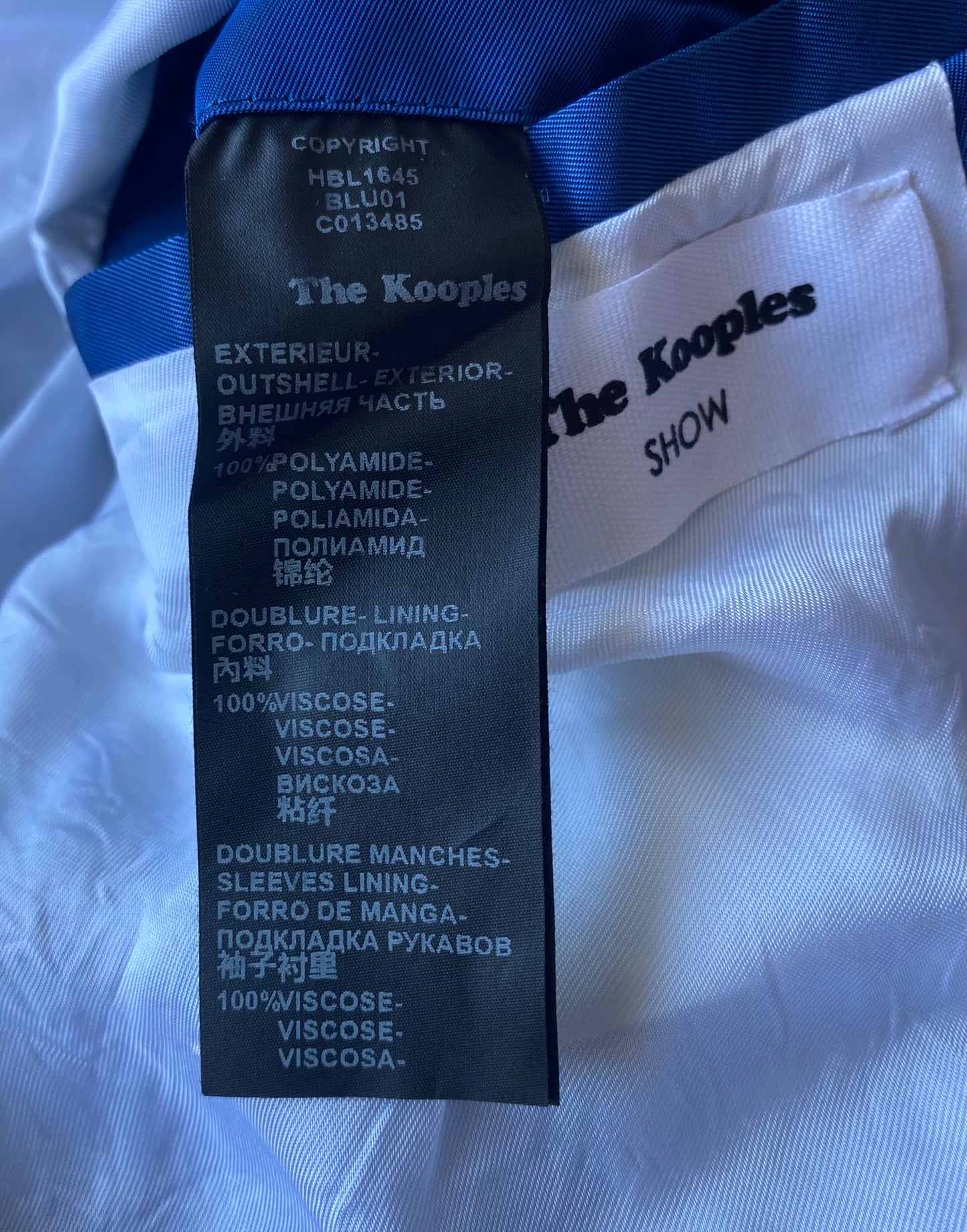 ✅ Bomber The Kooples show, bleu, M