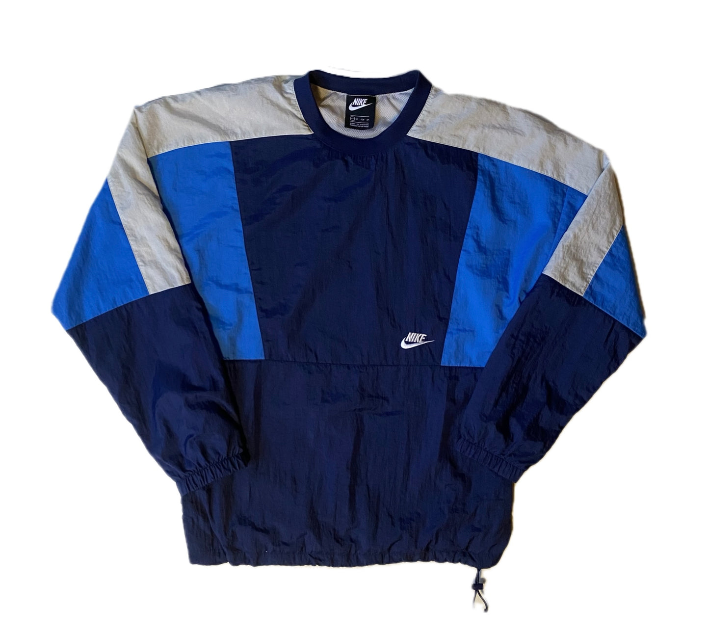 Pull coupe-vent / pluie Nike, Bleu et blanc, XS oversize