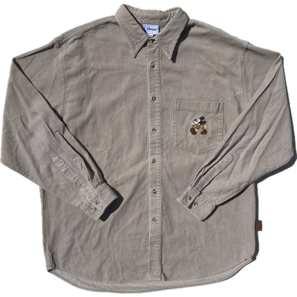 ✅ Chemise velours côtelé collector Mickey Disneyland Paris, beige, XL