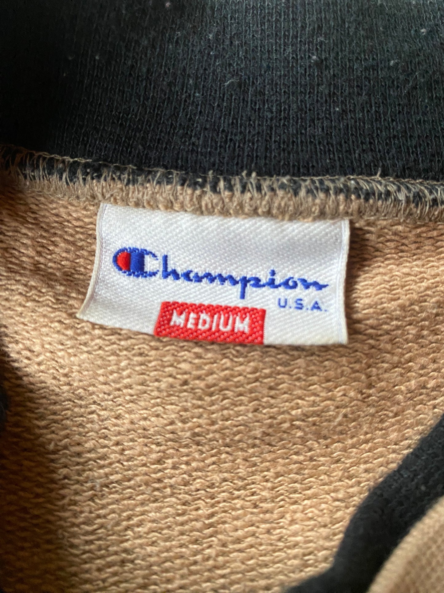 Pull vintage Champion, marron sable, M oversize