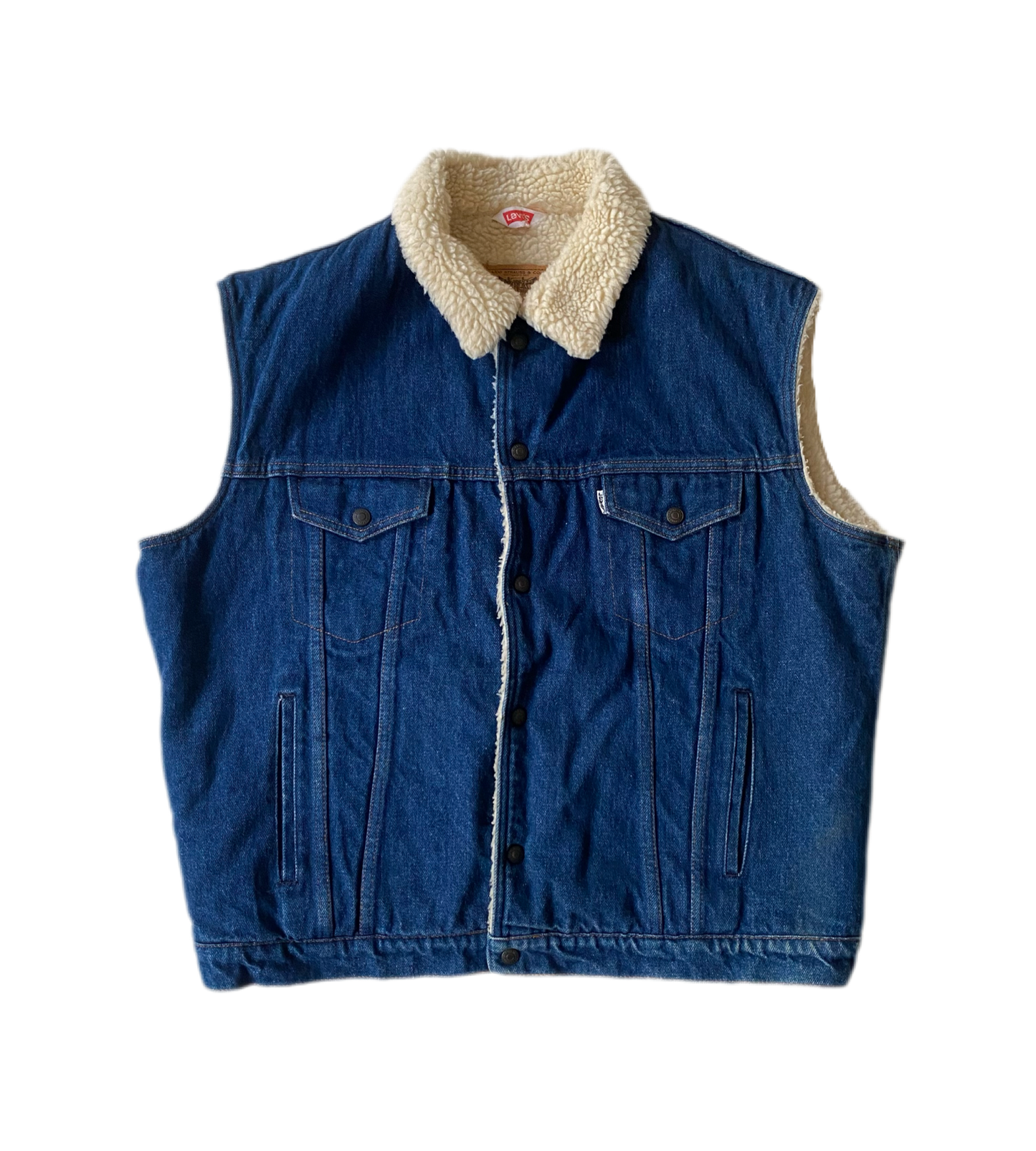 Veste jean polaire Levi's sans manches, bleu marine, L/XL