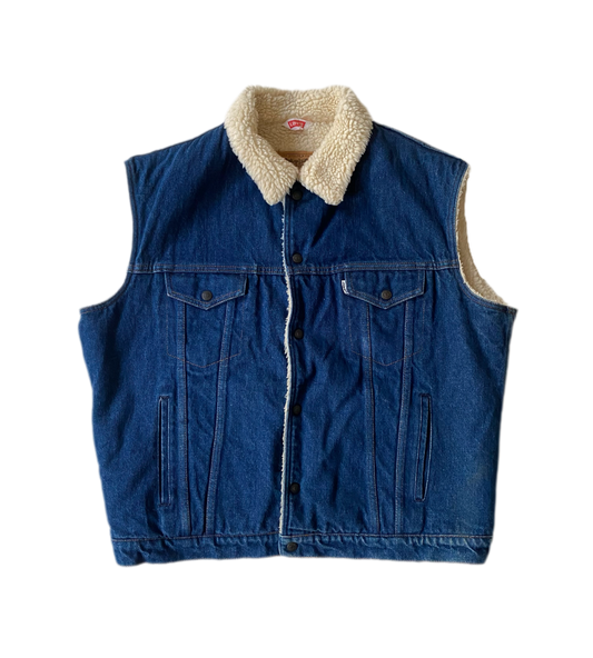 ✅ Veste jean polaire Levi's sans manches, bleu marine, L/XL