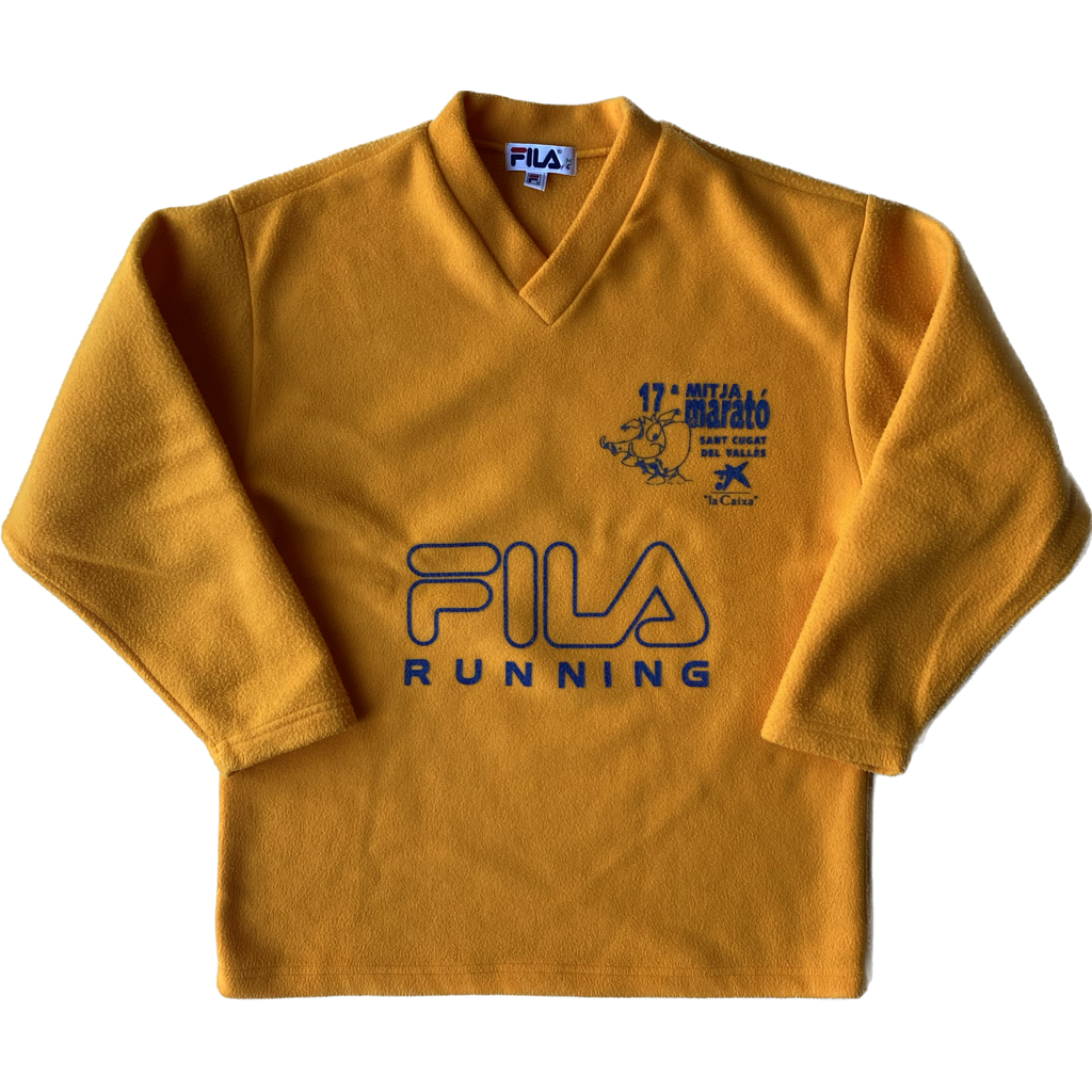 Pull polaire vintage Fila, orange, M