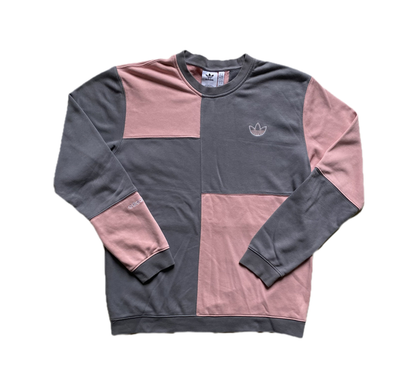 Pull Adidas, rose et gris, L