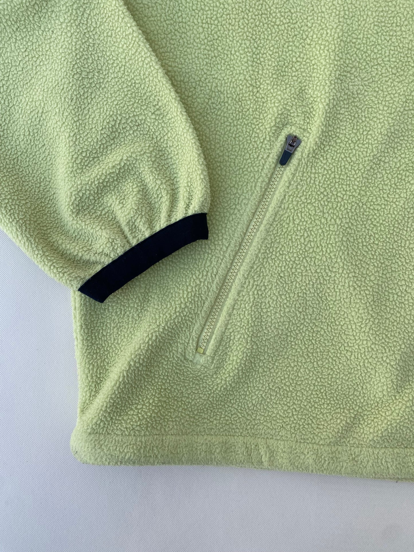 Pull à capuche vintage polaire Nike, jaune-vert, S