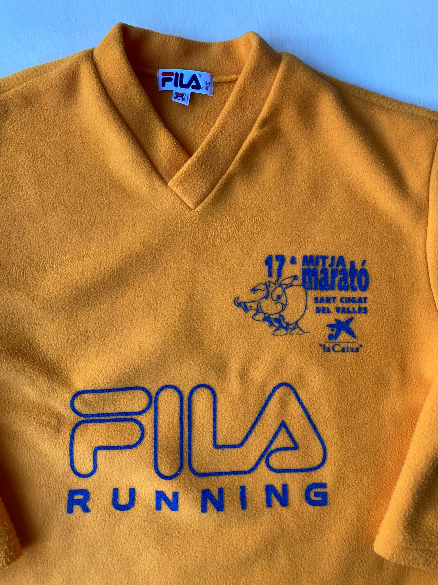 Pull polaire vintage Fila, orange, M