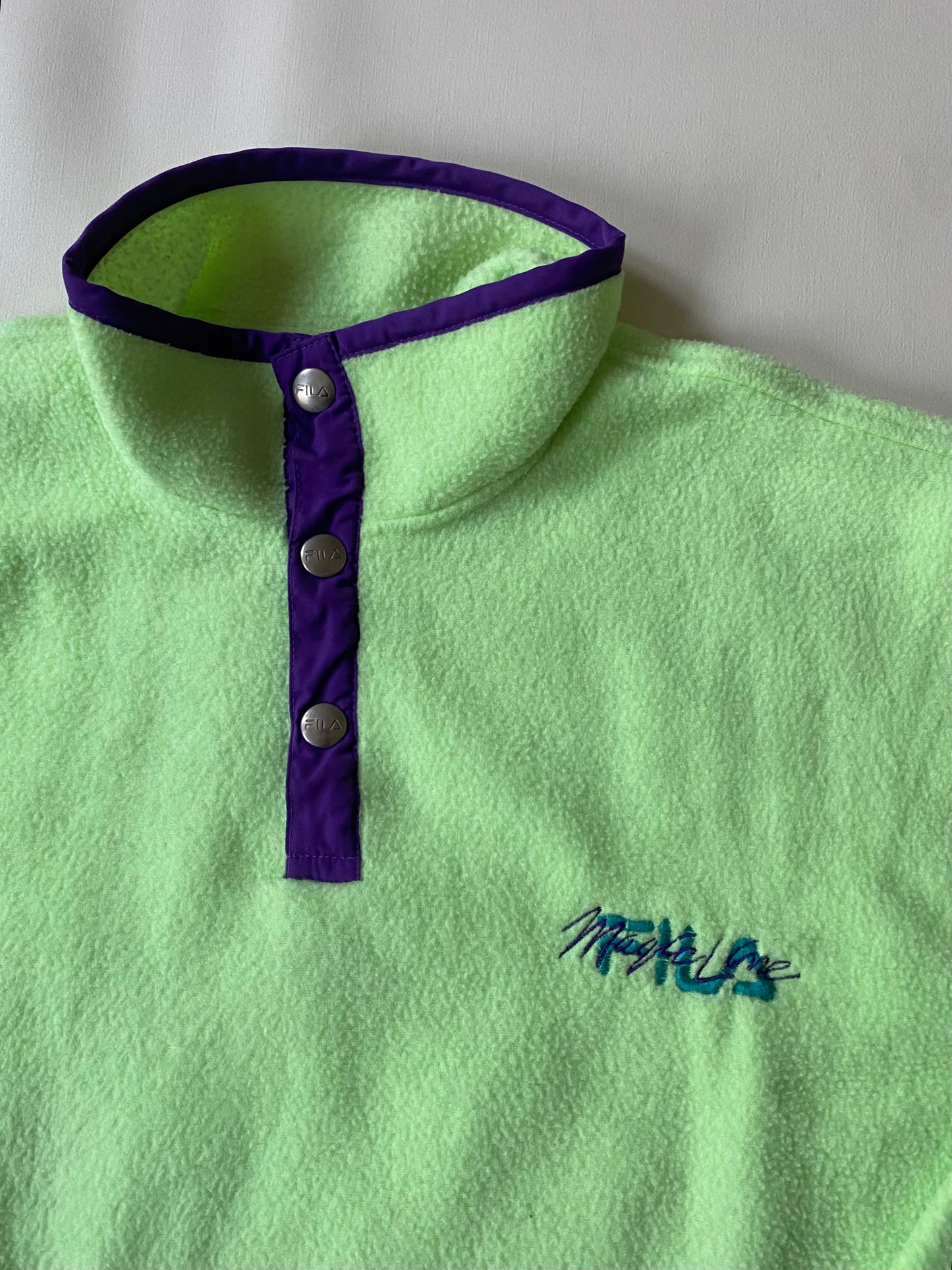 Polaire vintage Fila, vert anis, L