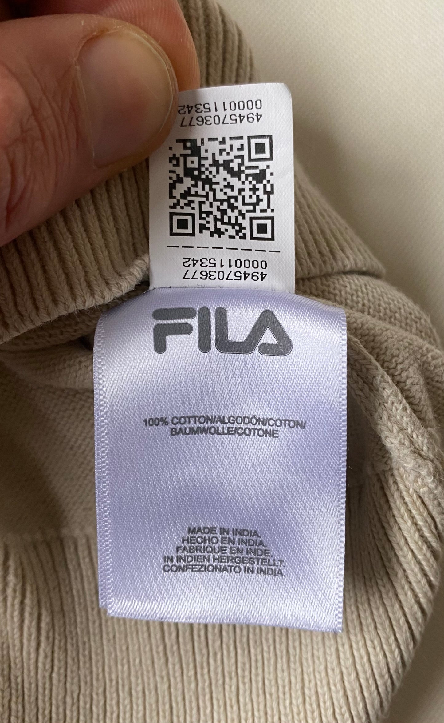 ✅ Pull en mailles Fila, crème et sapin, M